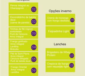 Benefit Foods - Cardápio